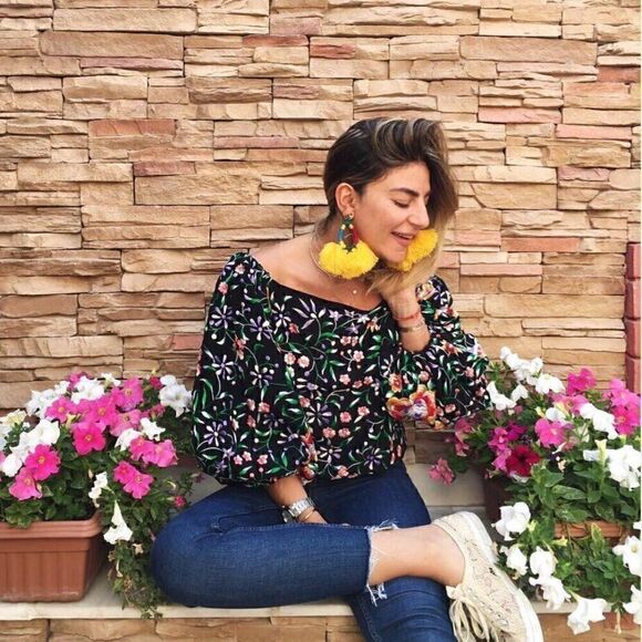 NWT Mochi Hallu Statement Tassel Woven Yellow Boho Fringe Crochet Big Earrings - Picture 12 of 12